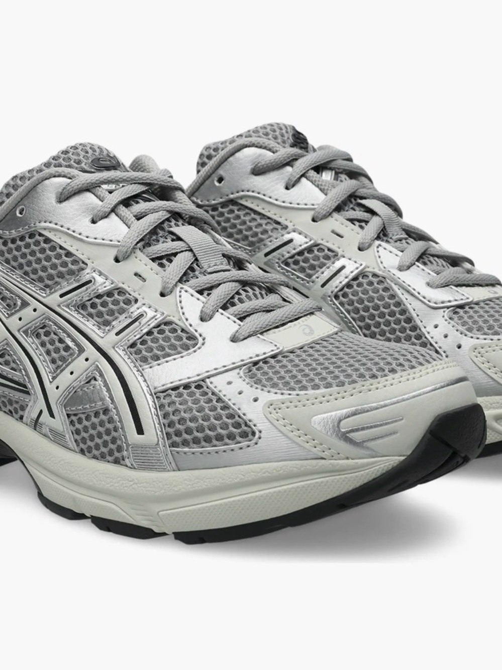 Asics Grey Mesh Running Shoes
